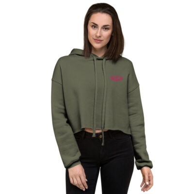 Girls Night Embroidered Crop Hoodie