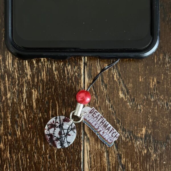 Deathmatch wrestling phone charm
